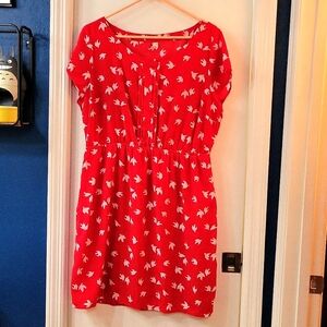 Old Navy red bird dress